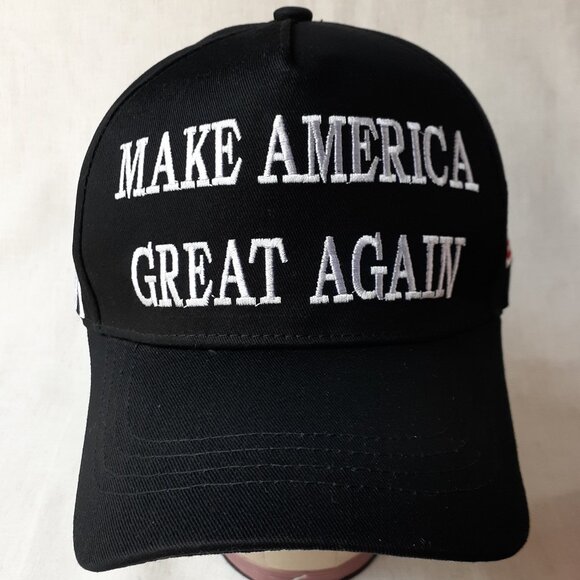 MAGA - 45-47 - Black Baseball Cap - Adjustable Fit - Picture 1 of 9